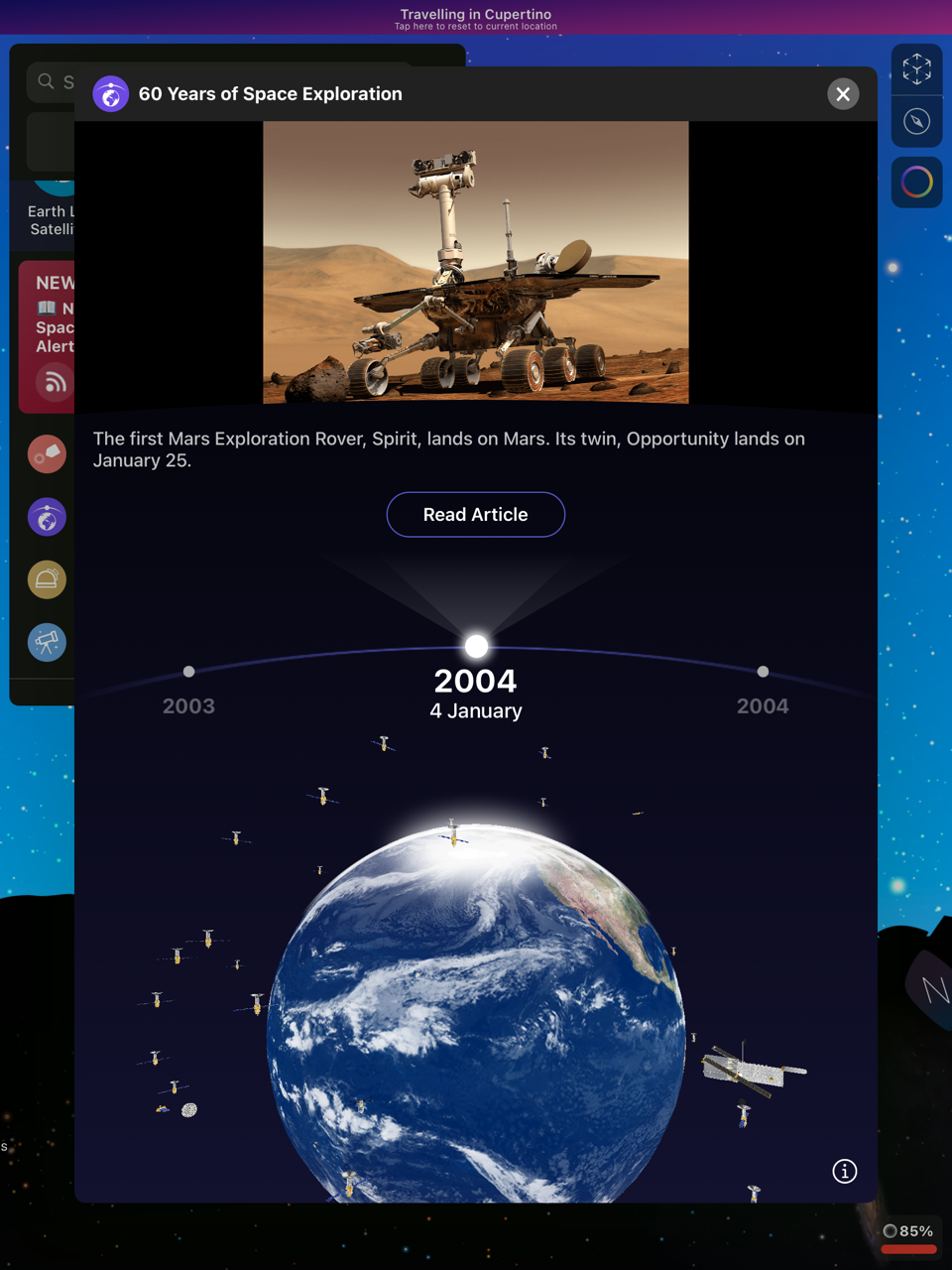 Night Sky app interface